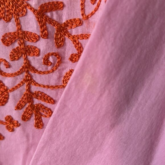 Gretchen Scott Designs Pink and Orange Embroidered Tunic - Size M - Picture 7 of 10